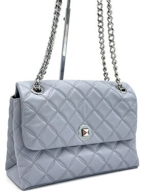 Kate Spade Natalia Medium Flap Shoulder Bag Brushed Steel